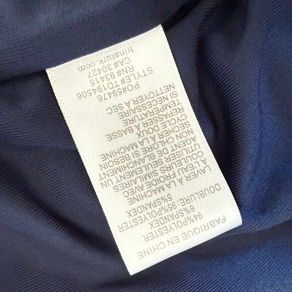 Trina Turk Kelso Lemon Print Off The Shoulder Dress Blue Yellow M - Picture 8 of 9